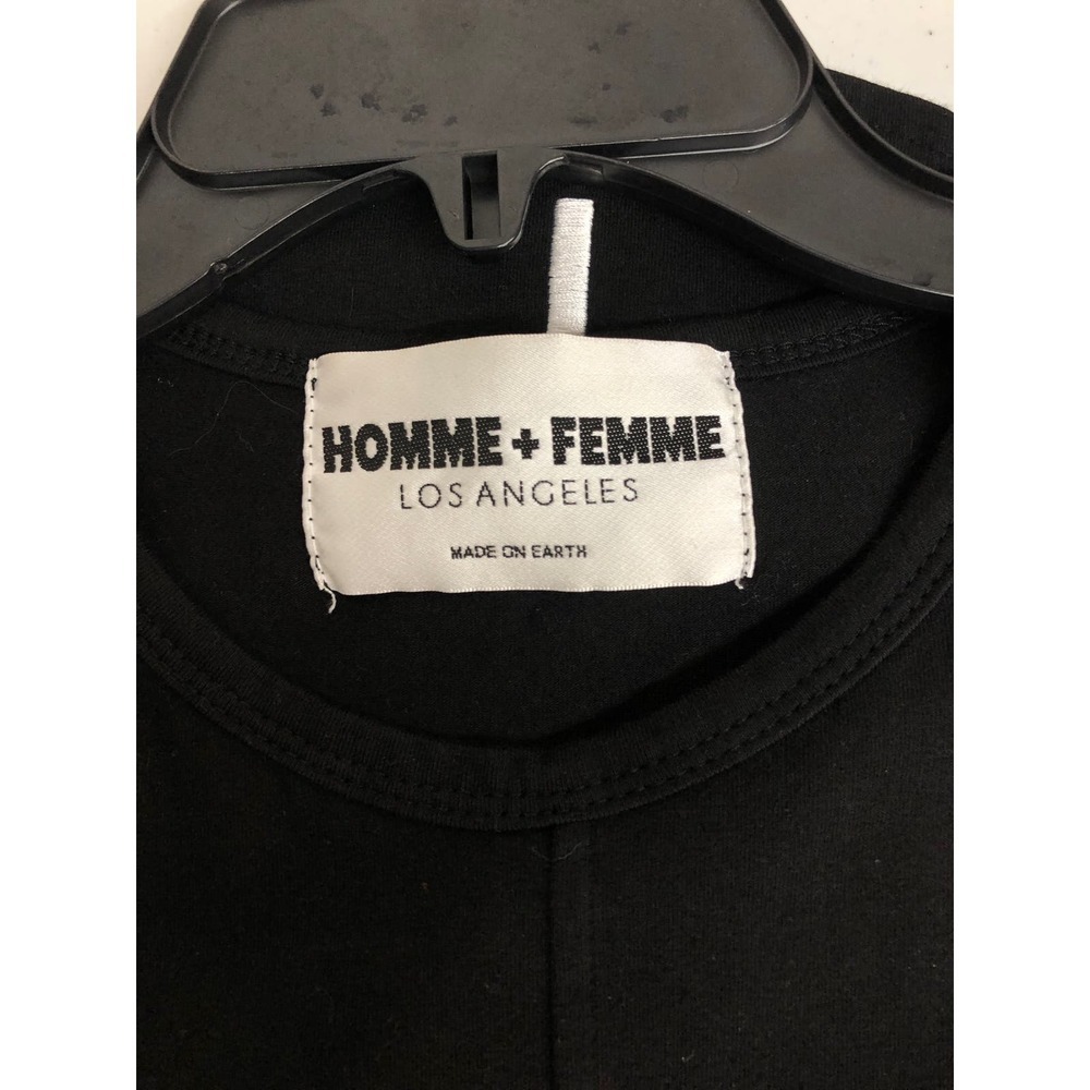 Homme + Femme Black Tee Shirt Size Small - Picture 4 of 6